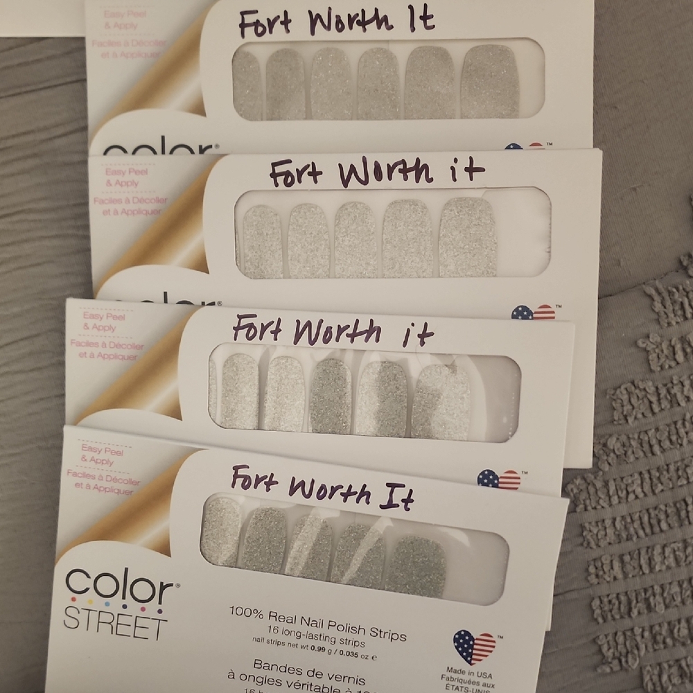 Color Street Fort Worth It Silver Nail Strips. Bundle Of 4